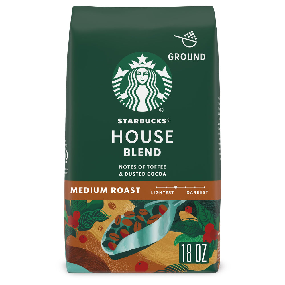 Starbucks House Blend 18oz bag front view for everyday brewing