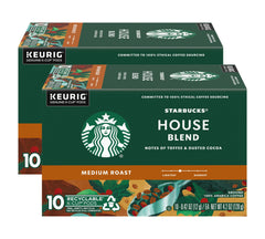Starbucks House Blend K-Cup pods in dual-box pack for quick, consistent mornings.