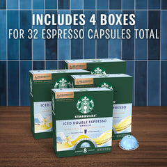 Starbucks Iced Vanilla capsules ready to brew on Vertuo.