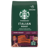 Starbucks Italian Roast ground coffee pack shot highlights bold aroma for everyday espresso