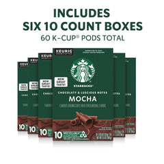 Hot brew with Starbucks mocha K-Cup pods for quick mornings.