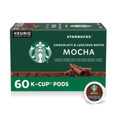 Starbucks mocha K-Cup pods ready for home brewing.