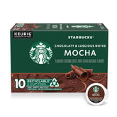 Starbucks Mocha flavored K-Cup pods for rich at-home coffee convenience.