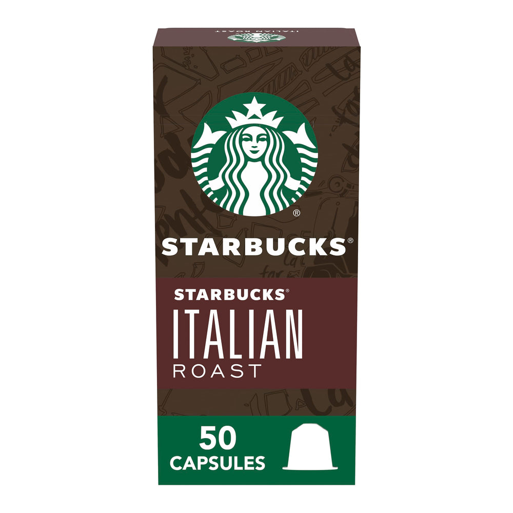 Starbucks by Nespresso Italian Roast pod close-up for a bold, flavorful cup.