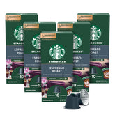 Starbucks by Nespresso dark roast pods for bold home espresso flavor.