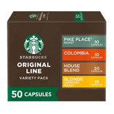 Starbucks by Nespresso Original Line Mild Variety Pack box for convenient home espresso.