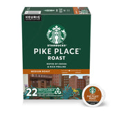 Starbucks Pike Place Roast pods box front, premium at-home coffee for everyday mornings.