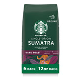 Starbucks Sumatra ground coffee six-pack bags ready for home brewing