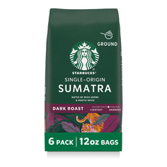 Starbucks Sumatra ground coffee six-pack bags ready for home brewing