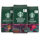 Starbucks Sumatra whole bean bag for a rich, earthy brew.