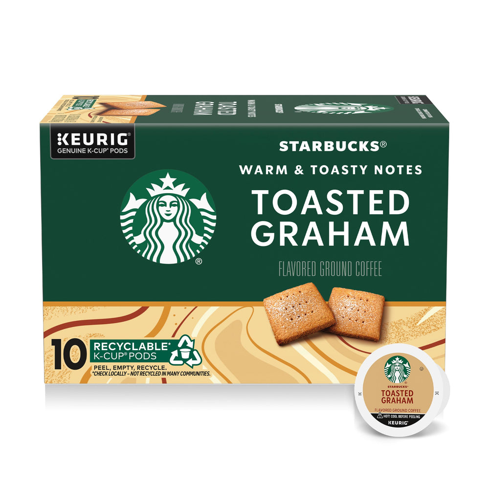 Starbucks Toasted Graham K-Cup Pod delivers rich aroma for cozy mornings.