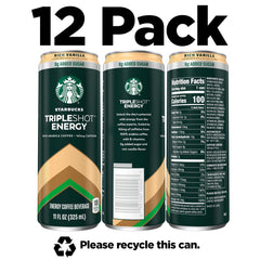 Starbucks Tripleshot 165mg caffeine graphic highlights strong energy option