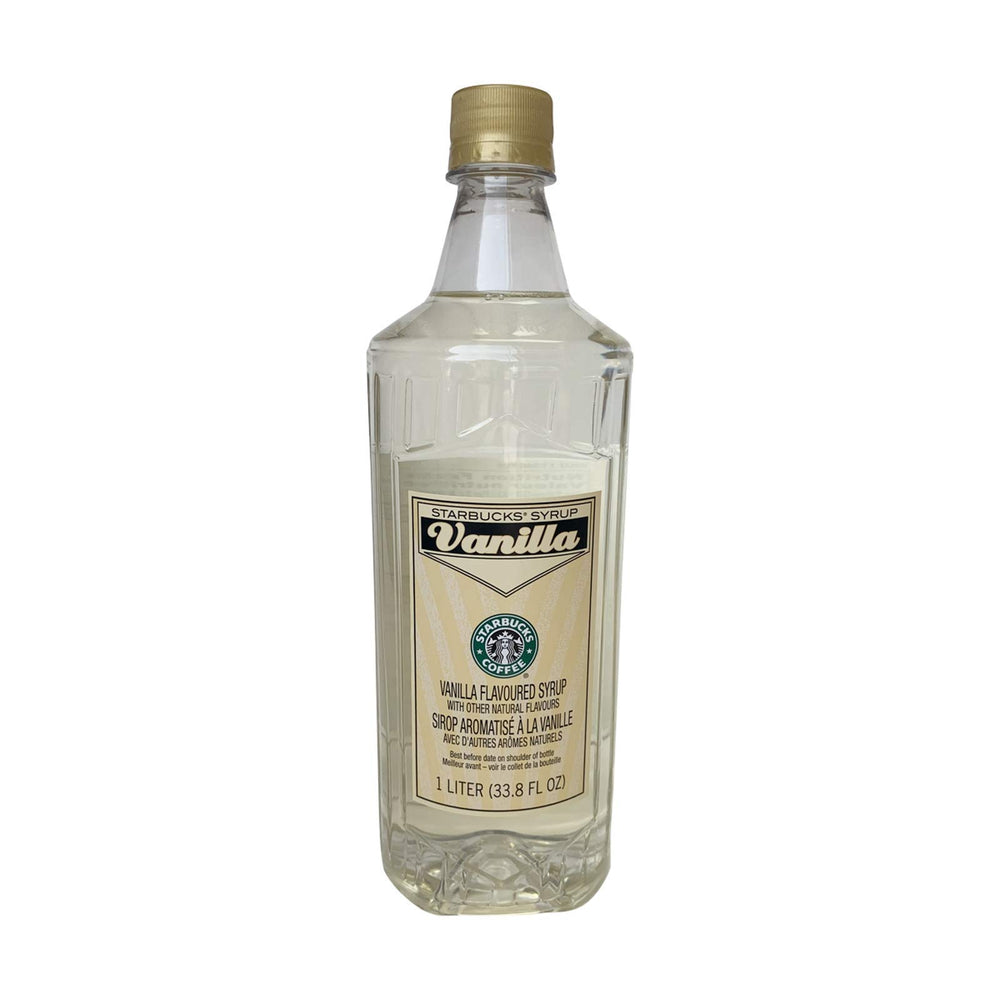 Starbucks Vanilla Syrup 1L bottle to flavor coffee drinks at home