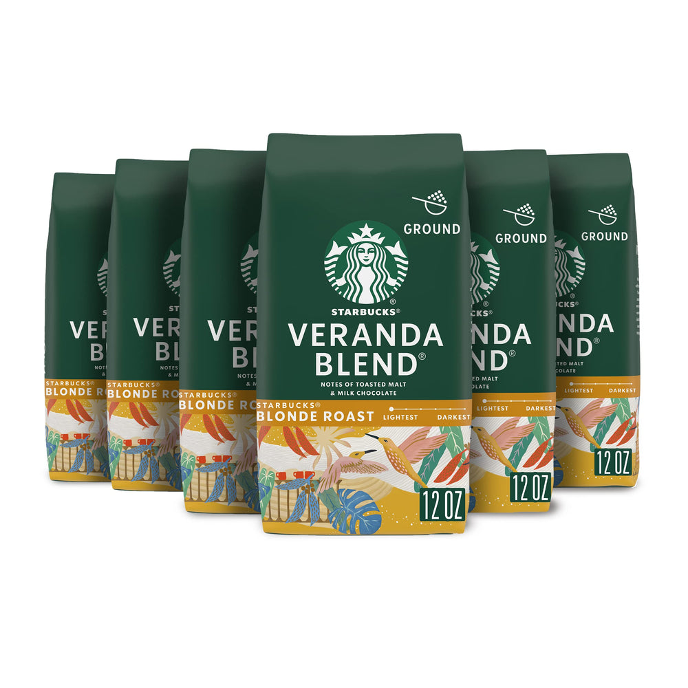 Starbucks Veranda Blend six 12 oz bags front view for home brewing
