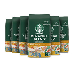 Starbucks Veranda Blend six 12 oz bags front view for home brewing