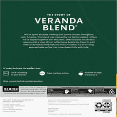 Starbucks Veranda Blend K-Cup pod on a counter, easy Keurig brewing.