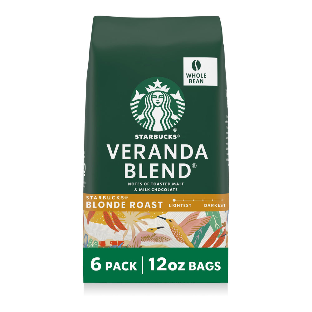 Starbucks Veranda Blend whole-bean bags ready for easy at-home brewing.