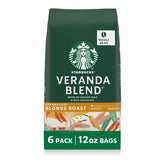 Starbucks Veranda Blend whole-bean bags ready for easy at-home brewing.