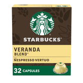 Starbucks Veranda Blonde Roast capsules packaging for Vertuo machines.