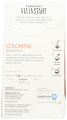 Starbucks VIA Colombia sachets ready to dissolve for fast, flavorful mornings.