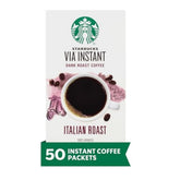Starbucks VIA Italian Roast packets closeup highlighting convenient single-serve coffee