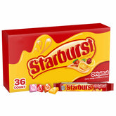 Starburst Original Fruit Chews 36-pack box showing colorful flavors for parties