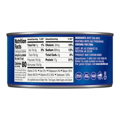 StarKist albacore tuna in water side view emphasizes low-calorie protein source