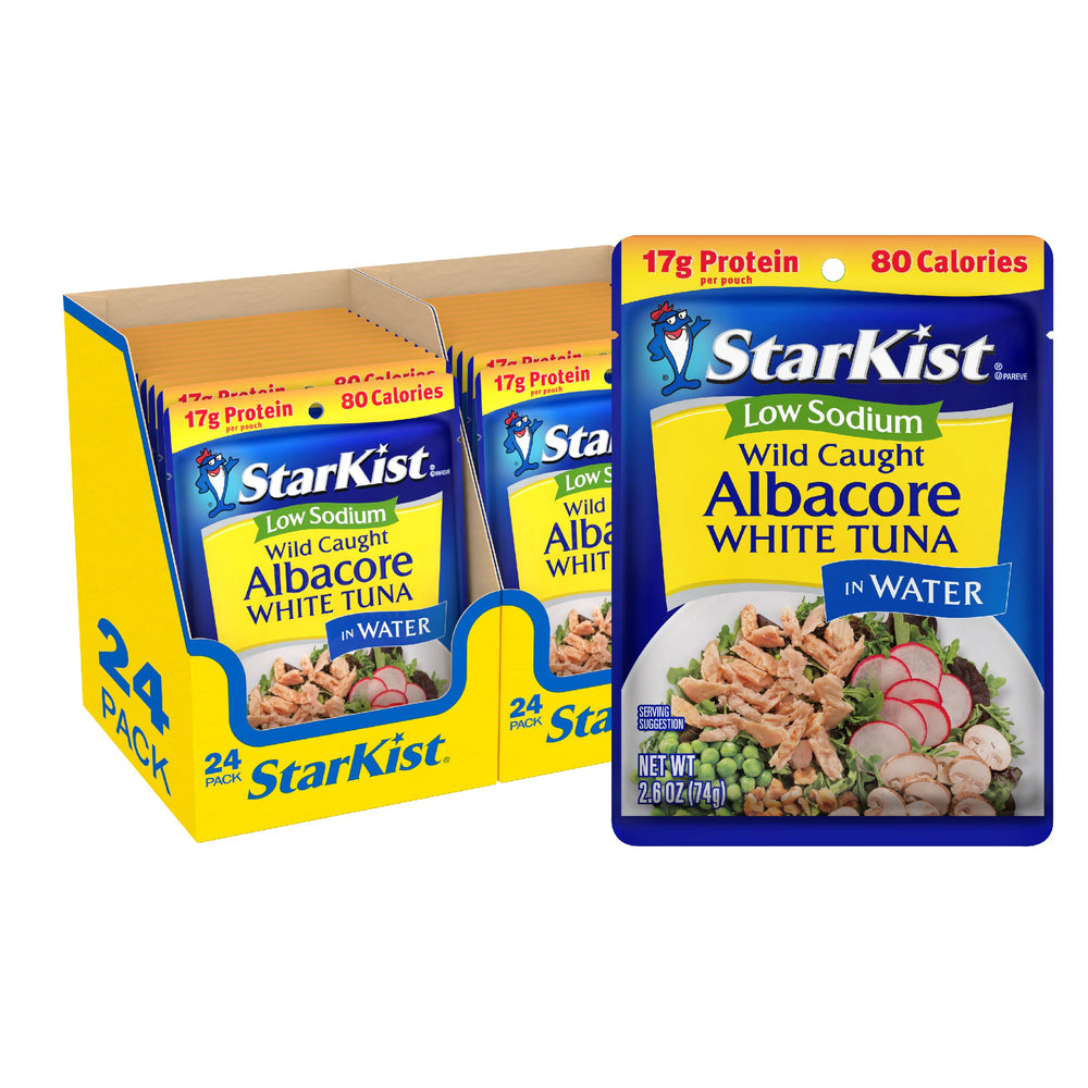 StarKist albacore white tuna pouch in water highlights convenient protein option