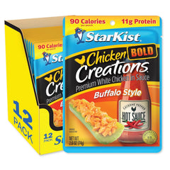 StarKist Bold Buffalo Style pouch close-up showing fiery flavor for on-the-go meals.