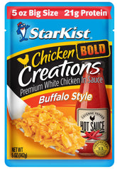 StarKist Chicken Creations Bold Buffalo pouch, ready-to-eat lean protein for quick meals.