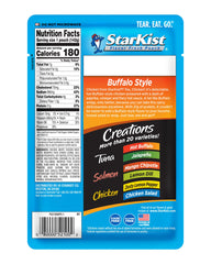 StarKist Chicken Creations Bold Buffalo sauce closeup, fiery flavor ideal for on-the-go snacks.
