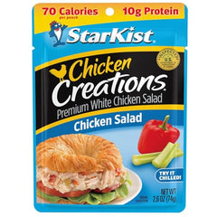 StarKist Chicken Creations Chicken Salad pouch with red peppers, adds color and crunch to meals.