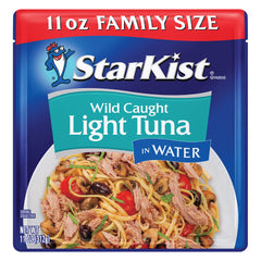 StarKist Chunk Light Tuna Water 11oz pouch, ready-to-eat protein on the go.