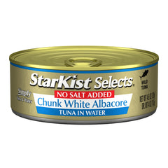 StarKist No Salt Added Tuna can front, convenient low-sodium protein option.