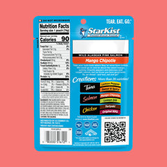 StarKist Mango Chipotle pouch open tear, quick snack or lunch option.