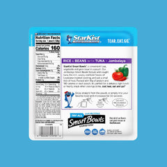 StarKist Smart Bowls Jambalaya ingredients showcase brown rice and tuna for a balanced lunch.