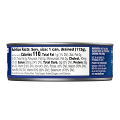 StarKist tuna in water label close-up highlighting dolphin-safe status