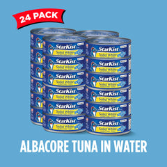 StarKist Solid White Albacore Tuna Nutrition facts panel with protein info.