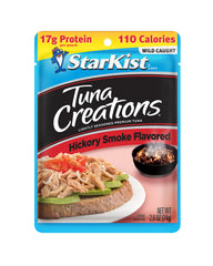 StarKist Hickory Smoked Tuna Creations pouch front label with bold flavor and ready-to-eat appeal