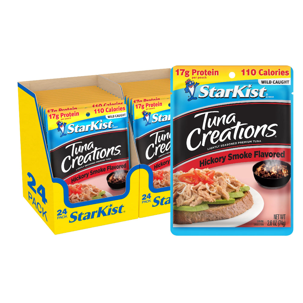 StarKist Tuna Creations Hickory Smoked pouch packaging with a convenient tear-open design for on-the-go meals.