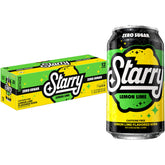 Starry Zero Sugar Lemon Lime soda can close-up, crisp flavor for a refreshing break