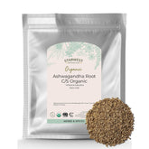 Starwest Botanicals Ashwagandha root dried bag, ideal for calming evening tea blends.