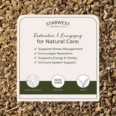 Starwest Botanicals Ashwagandha root tea infusion ready for a warm cup