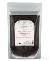 Starwest Botanicals black walnut hull powder packaging shows organic quality