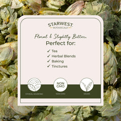 Starwest Botanicals hops flowers used in dishes to flavor sauces and marinades.