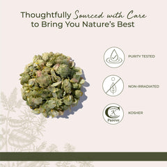Starwest Botanicals hops flowers with Kosher certification shown for culinary versatility.