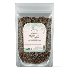 Starwest Botanicals Organic Mullein Leaf pack—pure mullein for rich loose-leaf tea aroma