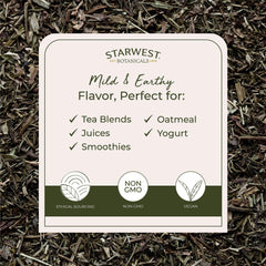 Starwest Botanicals Plantain Leaf tea infuser cup ready for infusion