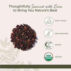 Starwest Botanicals Rosehips close-up, vivid color and smooth texture for infusions.