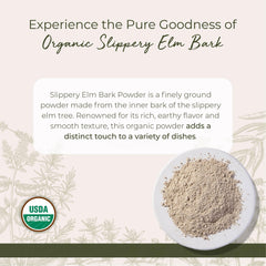 Starwest Botanicals slippery elm brew tea scene highlighting smooth texture for hot beverages